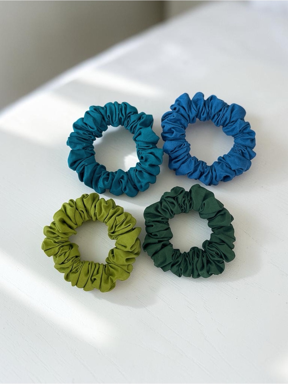 Set of 4 Cotton Scrunchies